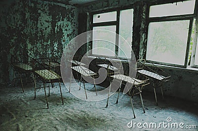 Abandoned hospital in Pripyat. Editorial Stock Photo